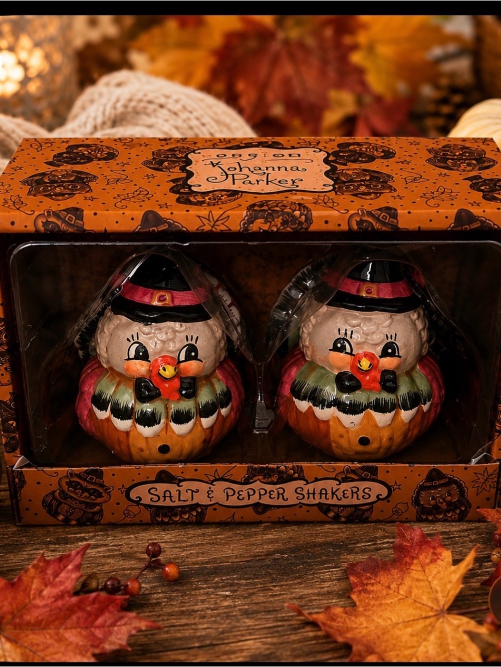 Johanna Parker Viral Turkey Salt & Pepper Shaker Set fall Thanksgiving